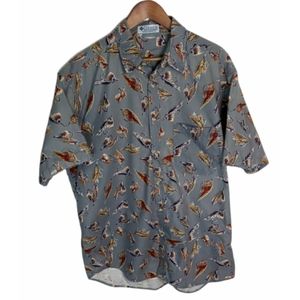 COLUMBIA Fly Fishing Design Button down Shirt